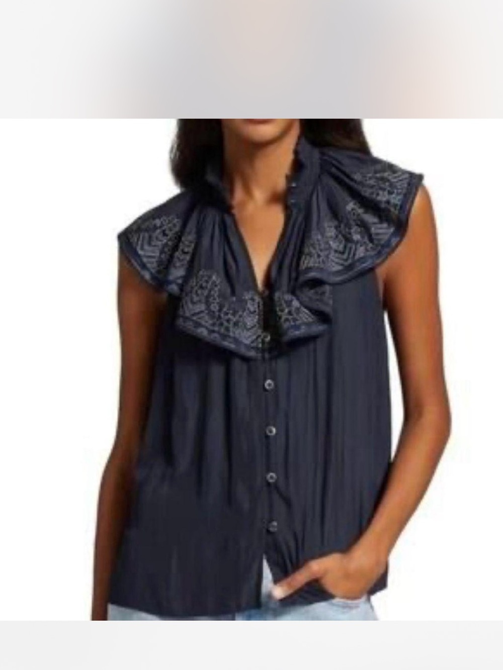 Ramy Brook Abbe Ruffled Overlay Blouse - Picture 4 of 8